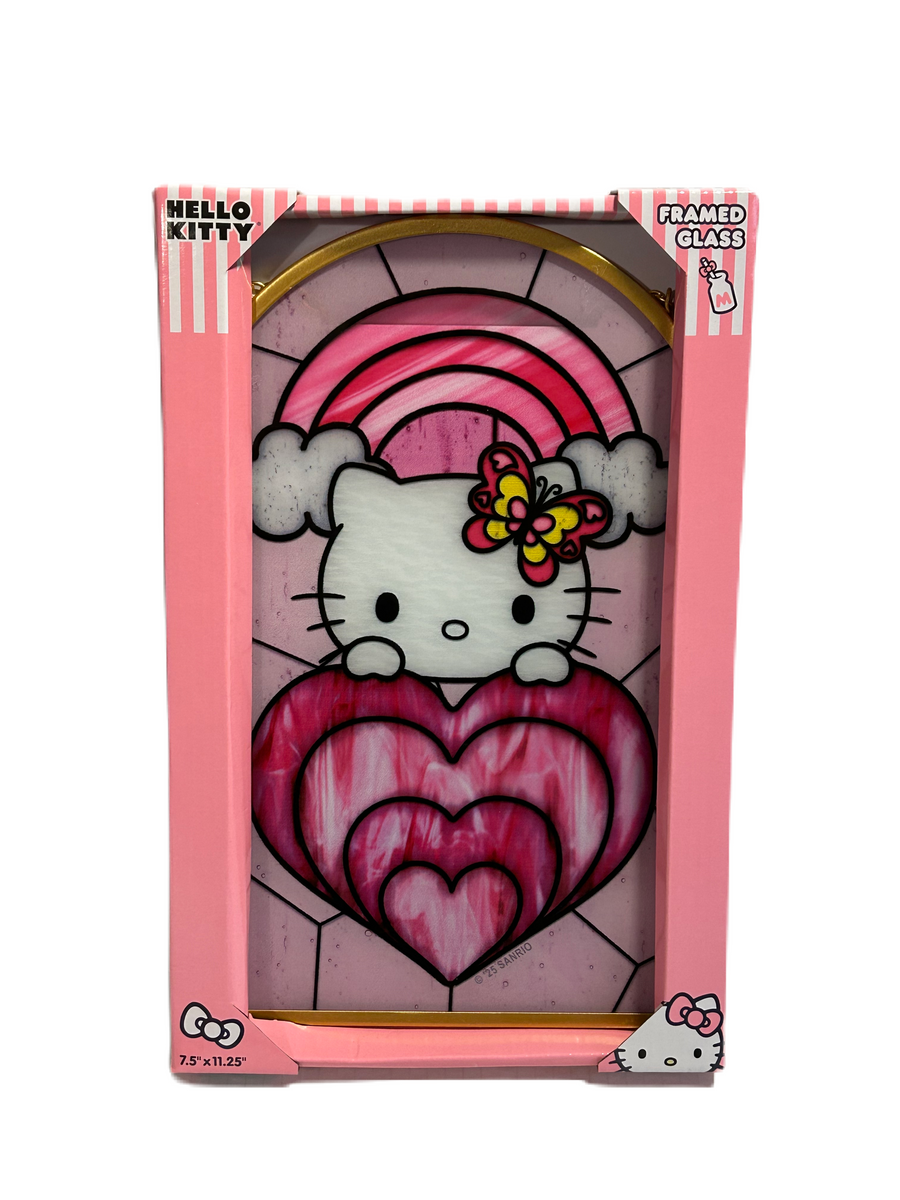 Sanrio 2025 Hello Kitty Print on Glass with Gold Metal Frame and
