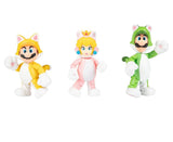 Nintendo Super Mario 3D World Multi-Pack Set 4” Cat Mario, Cat Peach, and Cat Luigi 2021 Action Figure Set, 3 Pack Set Bowsers Fury, 3 years and up