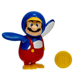 Nintendo Super Mario 4” Penguin Mario with Coin 2022 Action Figure Set