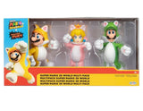 Nintendo Super Mario 3D World Multi-Pack Set 4” Cat Mario, Cat Peach, and Cat Luigi 2021 Action Figure Set, 3 Pack Set Bowsers Fury