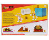Nintendo Super Mario 3D World Diorama Set 2.5” Cat Mario and Cat Peach 2023 Action Figure Set, Set includes a Super Bell, clear tube, and color-block platform