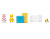 Nintendo Super Mario 3D World Diorama Set 2.5” Cat Mario and Cat Peach 2024 Action Figure Set, Set includes a Super Bell, clear tube, and color-block platform