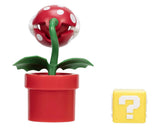 Nintendo Super Mario 4” Piranha Plant in Red Pot with ? Block 2021 Action Figure Set