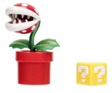 Nintendo Super Mario 4” Piranha Plant in Red Pot with ? Block 2021 Action Figure Set