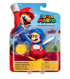 Nintendo Super Mario 4” Penguin Mario with Coin 2022 Action Figure Set