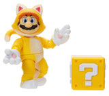 THE SUPER MARIO BROS. MOVIE 5 Inch Action Figure 2023 Cat Mario with ? Block New