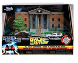 Jada Back to the Future Nano Scene Hill Valley Courthouse 1:65 DeLorean and Black Truck 2024