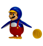 Nintendo Super Mario 4” Penguin Mario with Coin 2022 Action Figure Set