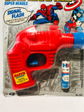 Vintage toy 1990 Marvel Super Heroes Spider-man Captain America Signal Flash Gun Henry Gordy International - A Toy Store On Elm Street
