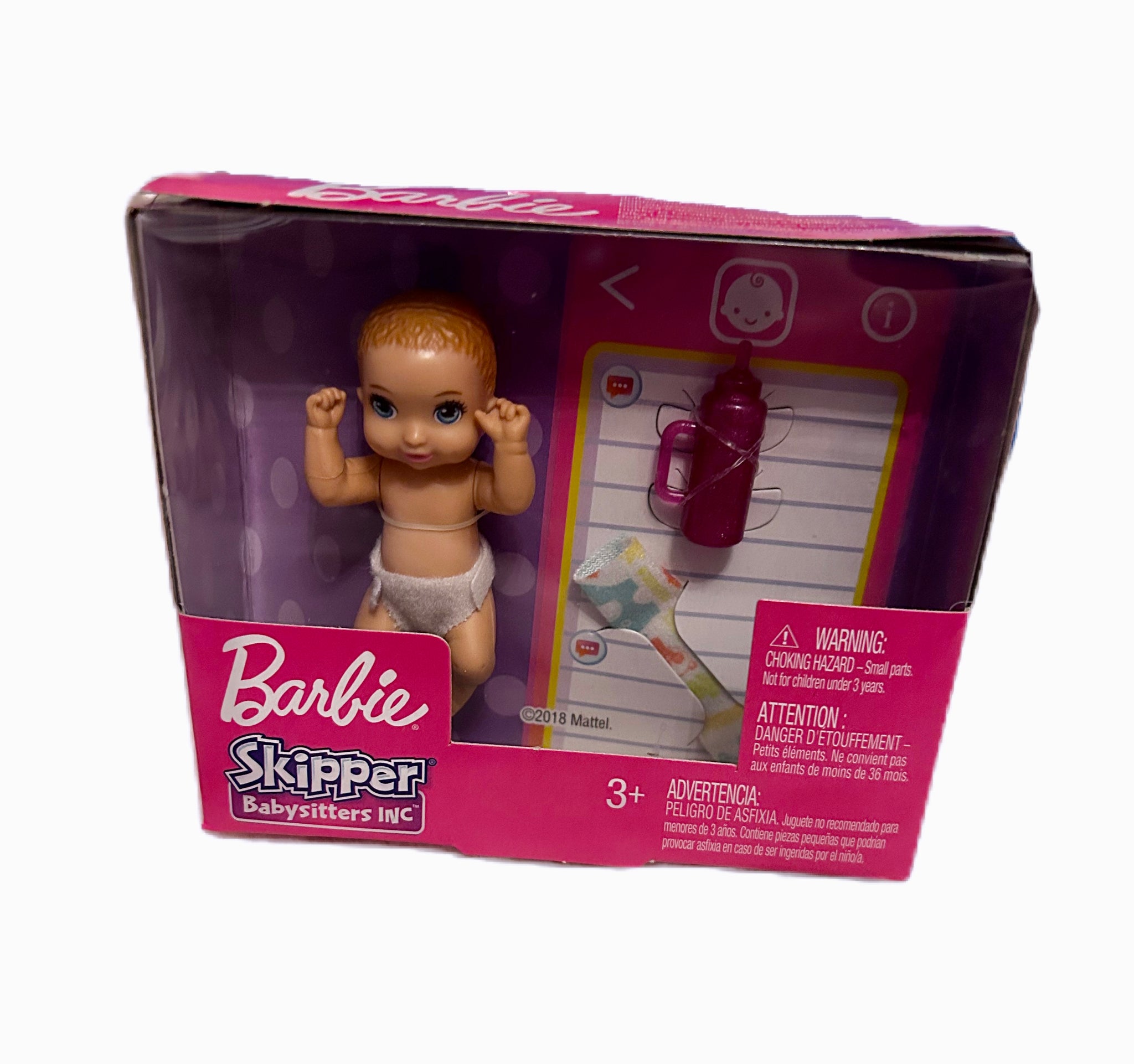 Barbie 2018 Skipper Babysitters Inc. Baby in diaper play set with Pin A Toy Store On Elm Street