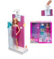 Barbie Doll and Furniture 2018 Bathroom Set with Working Shower, Mattel  
atoystoreonelmstreet.com