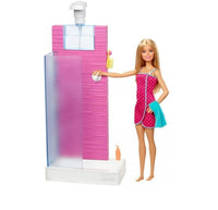 Barbie Doll and Furniture 2018 Bathroom Set with Working Shower, Mattel  
atoystoreonelmstreet.com