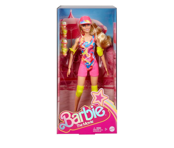 Barbie The Movie Doll, Margot Robbie as Barbie, 2023 Collectible Doll, Skating Doll with Neon Outfit, Retro Gymnastics Suit, Pink Biker Shorts, Sun Shield, Neon Green Hoop Earrings, Skating Equipment, Impala Inline Skates, Mattel
atoystoreonelmstreet.com