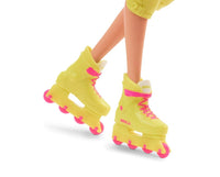 Barbie The Movie Doll, Margot Robbie as Barbie, 2023 Collectible Doll, Skating Doll with Neon Outfit, Retro Gymnastics Suit, Pink Biker Shorts, Sun Shield, Neon Green Hoop Earrings, Skating Equipment, Impala Inline Skates, Mattel
atoystoreonelmstreet.com