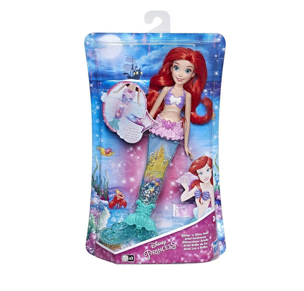 Disney Princess 2019 Glitter 'n Glow Ariel Doll with Lights, Mermaid Tail with Water, Sparkles, and Seashells Inside, Toy for Kids and Fans of Disney Movies
atoystoreonelmstreet.com