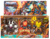 Masters Of The Universe Origins Toy 3-Pack Kikto Expert Kickboxer, Holographo Futuristic Scientist, and Zap-Man Micro-Laser Specialist! Action Figures Sun-Man and the Rulers Of The Sun New - A Toy Store On Elm Street