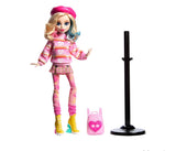 Monster High Wednesday Doll & Accessories, Wednesday Addams Collectible in Nevermore Academy Uniform with Thing & Backpack, Doll Stand. Monster High Wednesday Doll and Accessories, Enid Sinclair Collectible in Pink Fashion with Beret & Backpack, Doll Stan