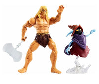 Masters of the Universe Masterverse Revelation Savage He-Man Action Figure with 30+ Articulated Joints, 3 Weapons, Harness & Orko Figure with ‘Floating’ Base, 7-inch Motu Collectible Gift - A Toy Store On Elm Street
