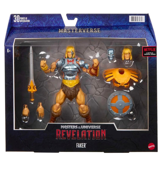 Masters of the Universe Masterverse Revelation Faker Action Figure with 30+ Articulated Joints & Swappable Heads & Hands Plus 3 Battle Accessories, 7-inch MOTU Collectible Gift. #atoystoreonelmstreet atoystoreonelmstreet.com