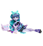 Monster High Creepover Party Doll, Twyla with Pet Bunny Dustin, Sleepover Clothes & Accessories with Hoodie, Book & Backpack, 2022 Mattel
