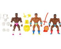 Masters Of The Universe Origins Toy 3-Pack Kikto Expert Kickboxer, Holographo Futuristic Scientist, and Zap-Man Micro-Laser Specialist! Action Figures Sun-Man and the Rulers Of The Sun New - A Toy Store On Elm Street