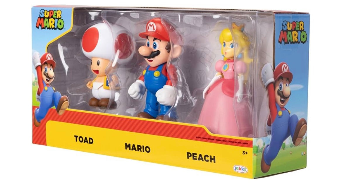 Nintendo Super Mario Toad, Mario, and Peach Action Figure Set - 3pk – A ...
