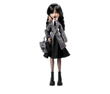 Monster High Wednesday Doll & Accessories, Wednesday Addams Collectible in Nevermore Academy Uniform with Thing & Backpack, Doll Stand. Monster High Wednesday Doll and Accessories, Enid Sinclair Collectible in Pink Fashion with Beret & Backpack, Doll Stan