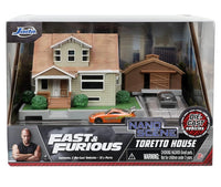 Jada Toys Fast & Furious Nano Hollywood Rides Diorama, Dom Toretto's House Display with Two 1.65" Die-cast Cars, Toys for Kids and Adults (33668) New in Package