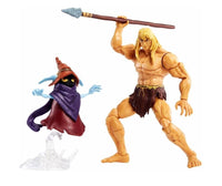 Masters of the Universe Masterverse Revelation Savage He-Man Action Figure with 30+ Articulated Joints, 3 Weapons, Harness & Orko Figure with ‘Floating’ Base, 7-inch Motu Collectible Gift - A Toy Store On Elm Street