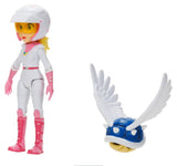 THE SUPER MARIO BROS. MOVIE 5 Inch Action Figure 2023 Peach Figure in Motorcycle Outfit with Spiny Blue Shell