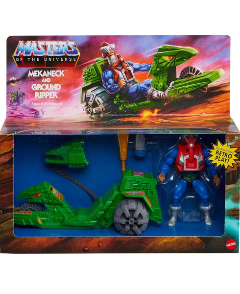 Masters of the Universe Origins Action Figure & Vehicle, Ground Ripper & Mekaneck, 80s Inspired MOTU Toy with Accessories - A Toy Store On Elm Street