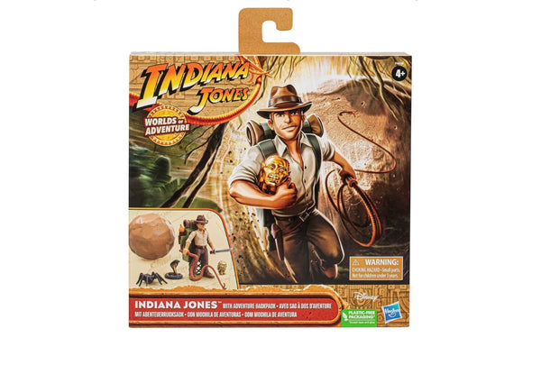 Indiana Jones Worlds of Adventure with Adventure Backpack Action Figure Set, 2.5-inch, Action Figures for Kids Ages 4 and Up
