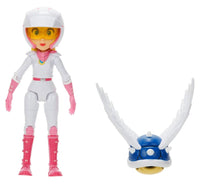 THE SUPER MARIO BROS. MOVIE 5 Inch Action Figure 2023 Peach Figure in Motorcycle Outfit with Spiny Blue Shell