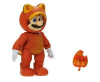 THE SUPER MARIO BROS. MOVIE 5 Inch Action Figure 2023 Tanooki Mario Figure with Leaf Accessory New