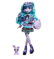 Monster High Creepover Party Doll, Twyla with Pet Bunny Dustin, Sleepover Clothes & Accessories with Hoodie, Book & Backpack, 2022 Mattel, A Toy Store On Elm Street atoystoreonelmstreet.com