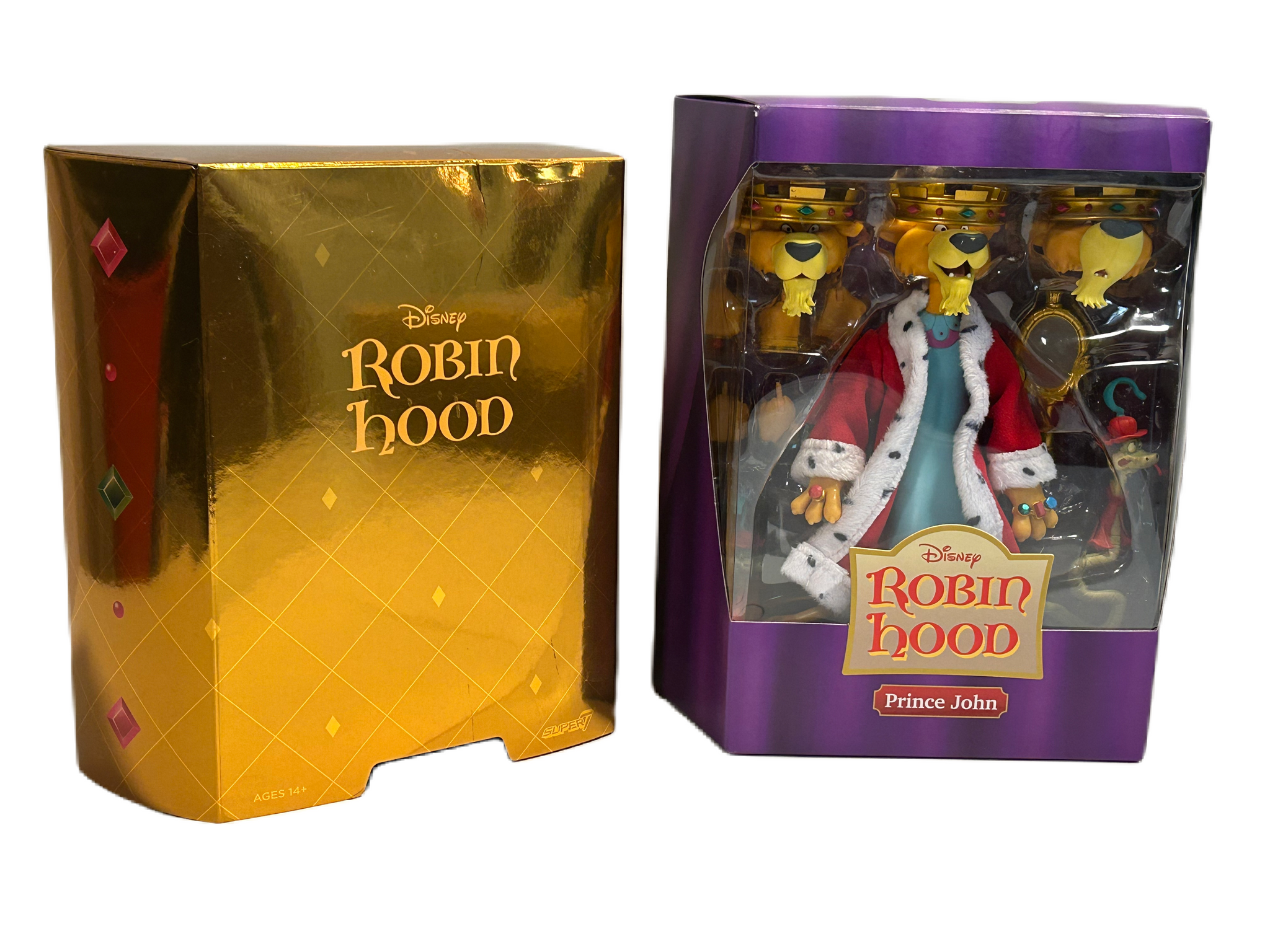 Super 7 Disney Robin Hood Prince John with Sir HIss Ultimates