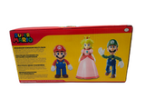 Nintendo Super Mario 2021 Mushroom Kingdom Multi-Pack Mario, Peach, and Luigi 4" Action Figures Jakks Pacific