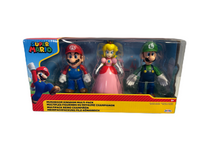 Nintendo Super Mario 2021 Mushroom Kingdom Multi-Pack Mario, Peach, and Luigi 4" Action Figures Jakks Pacific