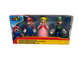 Nintendo Super Mario 2021 Mushroom Kingdom Multi-Pack Mario, Peach, and Luigi 4" Action Figures Jakks Pacific