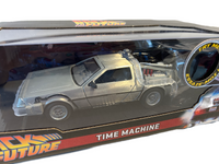 Jada 1:24 Hollywood Rides Back to the Future Time Machine Lights Up Diecast Vehicle 2024