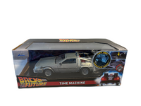 Jada 1:24 Hollywood Rides Back to the Future Time Machine Lights Up Diecast Vehicle 2024