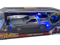 Jada 1:24 Hollywood Rides Back to the Future Time Machine Lights Up Diecast Vehicle 2024