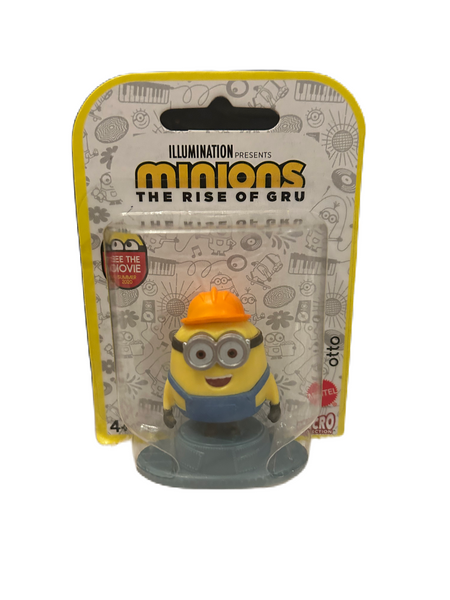 Minions The the Rise of Gru Illumination 2019 Otto 2” Miniature Action Figure Figurine Cake Topper Mattel Micro Collection