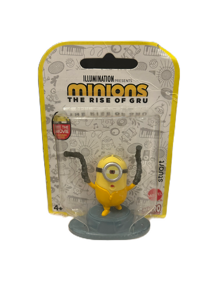 Minions The the Rise of Gru Illumination 2019 Stuart 2” Miniature Action Figure Figurine Cake Topper Mattel Micro Collection