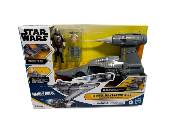 STAR WARS Epic Hero Series The Mandalorian's N-1 Starfighter Ship, 4-Inch Scale Grogu & Mandalorian Action Figures, Toys for Boys & Girls Ages 4+ New