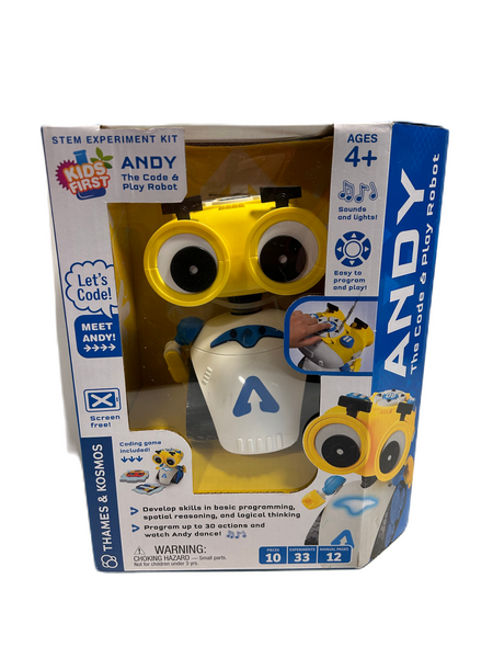 Thames & Kosmos Andy: The Code & Play Robot | Screen-Free Coding & Robotics Kit for Ages 4+ | Pre-Built Robot w/Intuitive Buttons for Preschoolers to Start Programming! | No Smart Device Required New in Package
