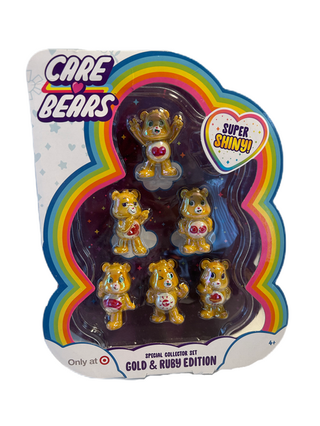 Care Bears 40th Special Collector Set Gold & Ruby Edition (6 Pack) Super Shiny Figurines New