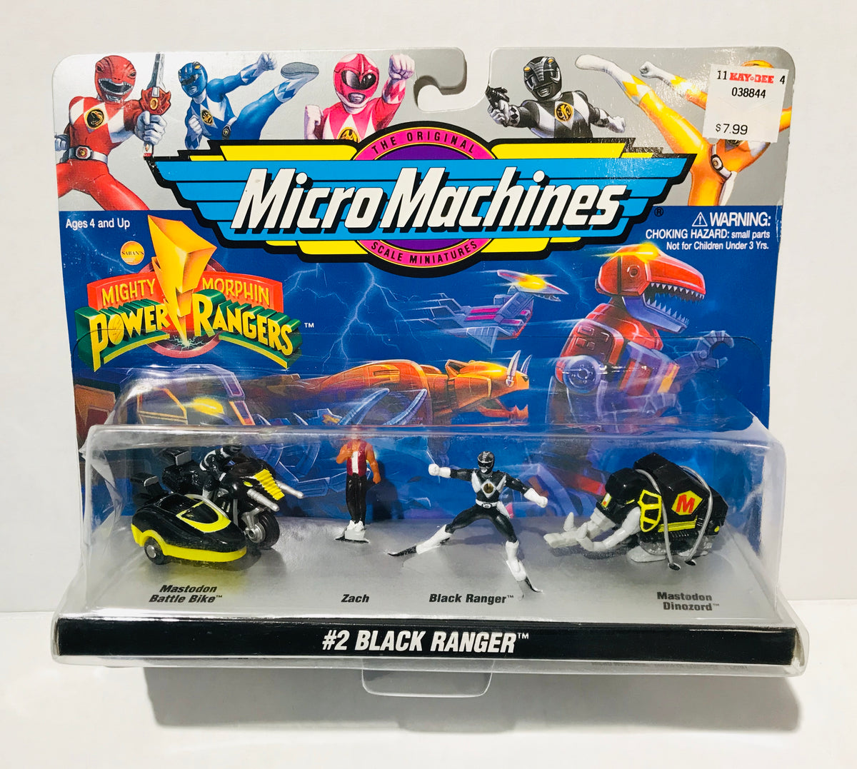 Power Rangers Megamorph Machine Vintage 1994 Micro Machines Mighty Morphin Power Rangers Zack #2 Black ...