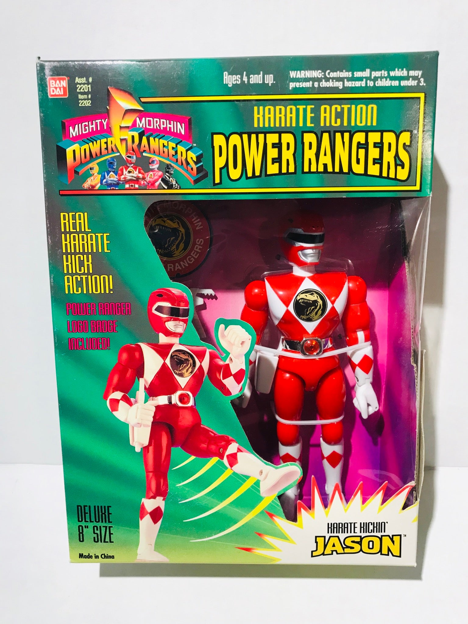 Vintage 1994 Mighty Morphin Power Rangers Karate Kickin' Jason Red