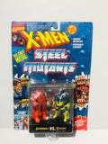 x men juggernaut vs cyclops die cast figures toy biz 1994 marvel steel mutants